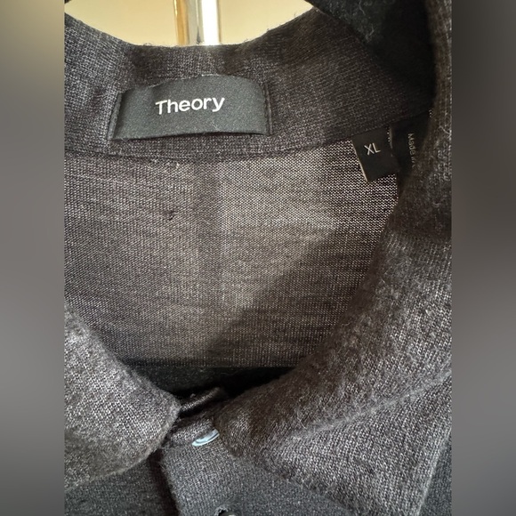 Theory Dark Grey Collared Short Sleeve Polo Shirt Size XL or Large - Picture 4 of 9